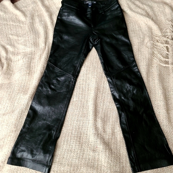 BLACJ Genuine Leather pants like New condition. - Picture 1 of 9